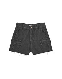 Drawstring Cargo Style Denim Jeans Shorts