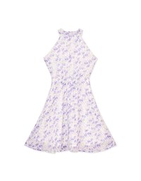 Off-Shoulder Floral Chiffon Cheongsam Mini Dress