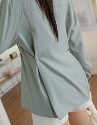2Way Korean Style Slim Long Blouse Shirt