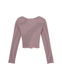 Striped Square Neck Top (With Shoulder Pads)