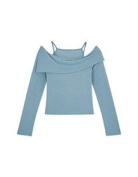 Fake Two Piece Off-shoulder Top (With Padding)
