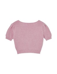 Sweet Puffy Sleeves Knit Top