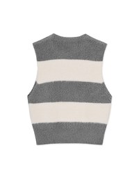 Thick Striped Fleece Knit Tank Top