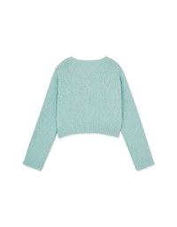 Puffy Textured Knit Top Cardigan