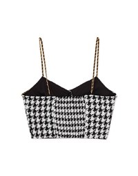 Chic Gold Chain HoundStooth  Vest