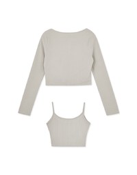 Two Piece Silver Button Knit Top
