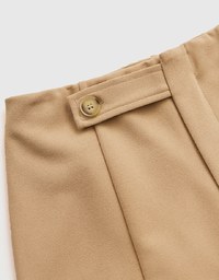 High Waisted Side Button Slit Skirt