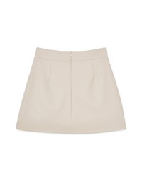 Casual Leather Zipper Slit Mini Skirt