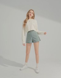 High Waisted Shorts With Inner Fleece