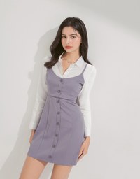 Fake Two-Piece Shirt  Mini Dress