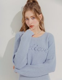 Textured Embroidered Knit Top