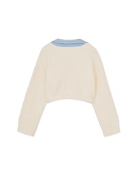 Contrast Lapel Knit Top