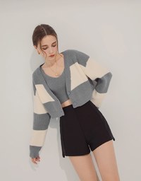 Two Piece Coarse Knit Top