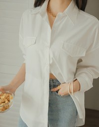 Anti-Wrinkle Iron Free Loose Long Blouse Shirt