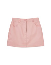 Stylish Bright Faux Leather Skirt