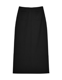 Waist Fitted Slit Maxi Maxi Long Skirt
