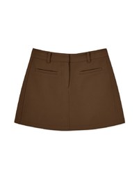 Textured Hidden Placket Suit Skirt