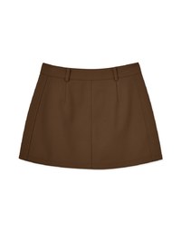 Textured Hidden Placket Suit Skirt