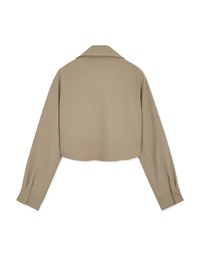 British Cropped Button-Down Blazer Jacket