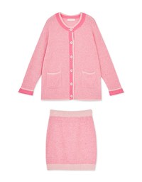 Preppy Knit Cardigan Jacket and Knit Skirt Set