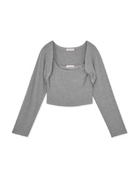 2WAY Detachable Knit Top (With Padding)