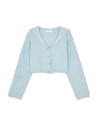 Knit Top Cardigan With Preppy Collar