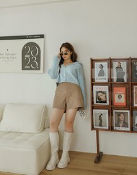 Knit Top Cardigan With Preppy Collar