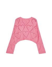Heart Shaped Eyelet Knit Sweater