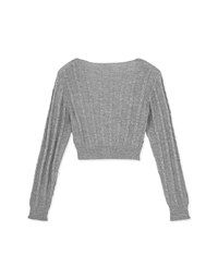 Intellectual Cross V-Neck Knit Top