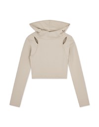 【SHIUAN'S DESIGN】Micro Cut Out Hooded Top
