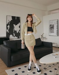 Contrast Color Fleece Skirt