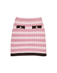 Striped Color Knit Skirt