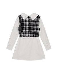 3WAY Tweed Two Piece Mini Shirt Dress