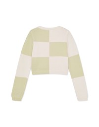 Pink Chessboard Knit Top