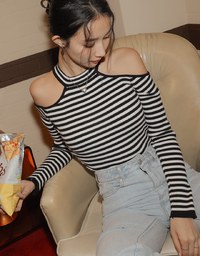 Off-Shoulder Striped Top