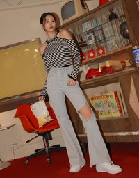 Off-Shoulder Striped Top