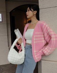 Linear Mohair Knitted Cardigan