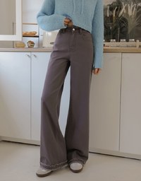 Modern Distressed Denim Jeans Wide Pants