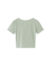 V Neck Lightweight Ribbed Knit Top