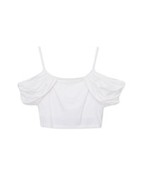 Draped Cut Off Shoulder Padded Top