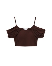 Draped Cut Off Shoulder Padded Top