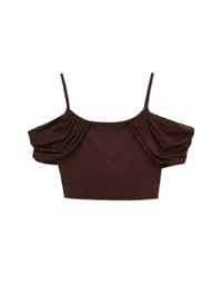 Draped Cut Off Shoulder Padded Top