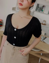 Slightly Sheer Twisted Knit Top