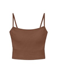 Knit Thin Shoulder Strap Padded Tube Vest