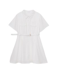Adventure Style Shirt Short Dress (With Belt)
