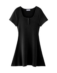 U Neck Knit Mini Dress