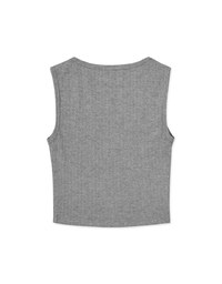 Deep U-neck Wide Shoulder Knit Vest