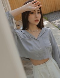 Cooling Sheer Double Pocket Blouse