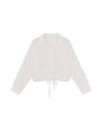 Lightweight Sheer Drawstring Blouse