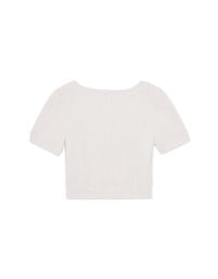 Texture Square Neckline Puff Sleeve Top